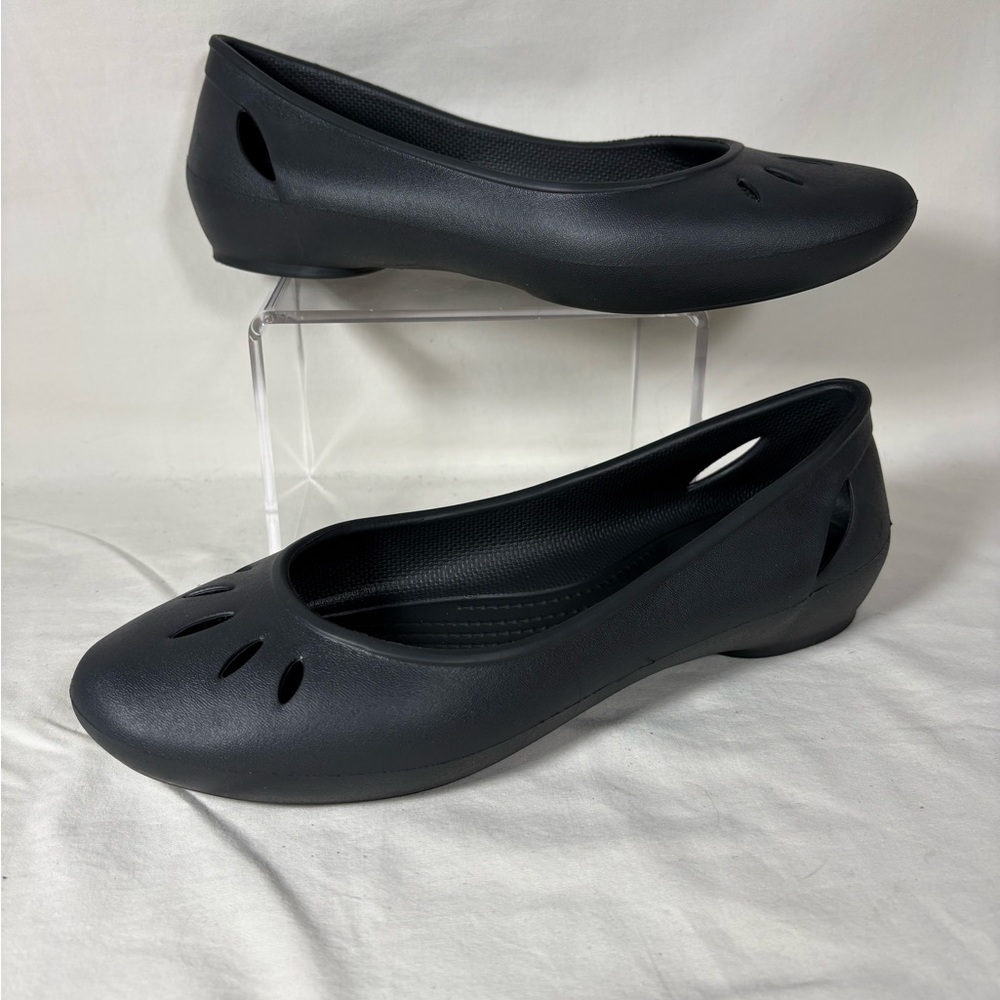 CROCS Kelli Ballet Slip‎ On Black Iconic Comfort Flats Women's Size 9